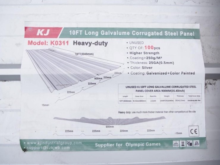 [100]-kj-10'-x-3'-galvalume-corrugated-steel-panels,-actual-panel-size:-118"l-x-37.5"w,-m/n-k0311-image-2