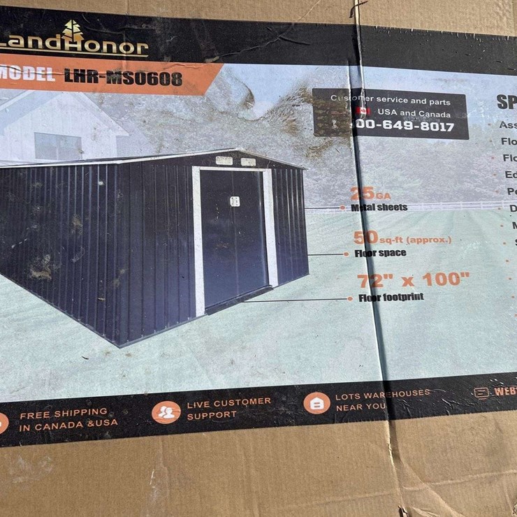 Land Honor 6'x8' Galvanized Apex Roof Metal Shed