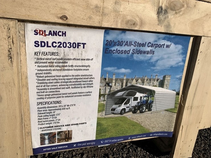 unused-2025-sd-lanch-20ft-x-30ft-steel-carport.-image-3