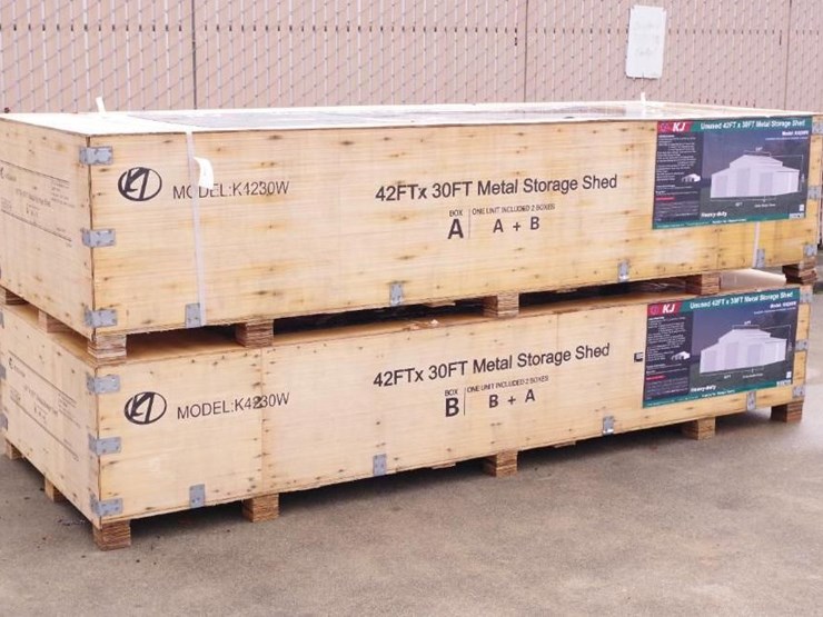 kj-heavy-duty-42'-x-30'-metal-storage-shed,-m/n-k4230w,-unused-image-2
