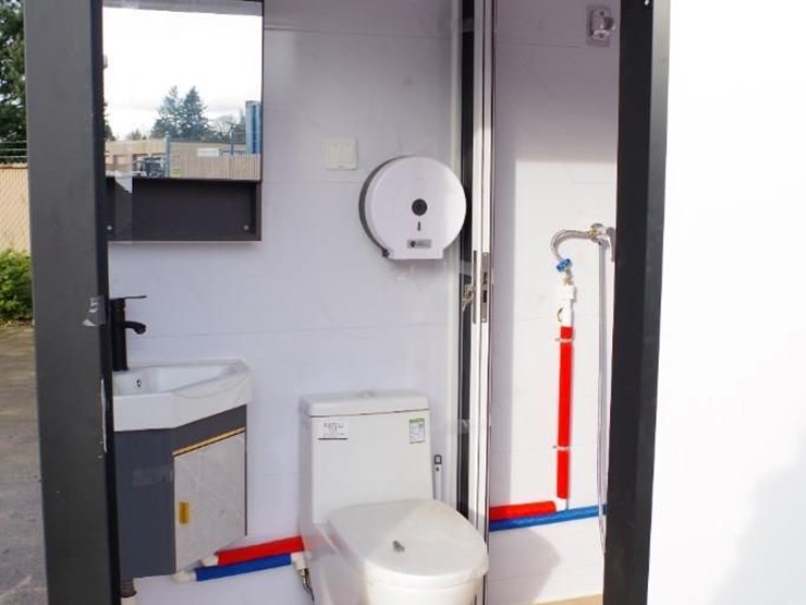 aboss 6.6'w-x-4.2'd-portable-restroom-w/-shower,-toilet,-sink-&-side-window,-unused-image-5