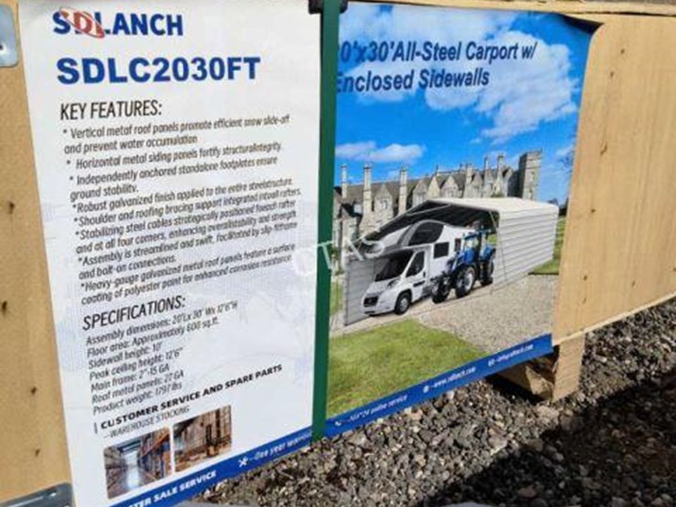 #10-•-20'-x-30'-all-steel-carport-w/-enclosed-sides-image-1