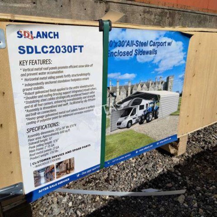 #10 • 20' x 30' All Steel Carport w/ Enclosed Sides