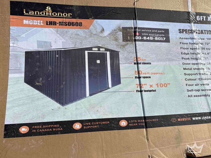 land-honor-6'x8'-galvanized-apex-roof-metal-shed-image-1