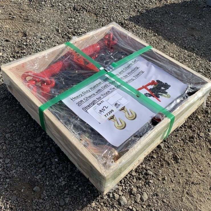 Unused Heavy Duty Ratchet Binders & 20ft Chains