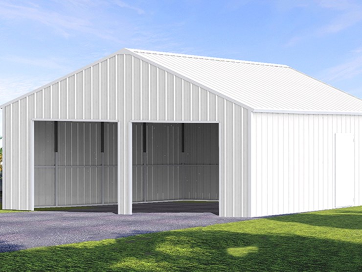 kj-heavy-duty-23'-x-22'-double-garage-metal-shed-w/-side-door-entrance,-m/n-k2223,-unused-image-1