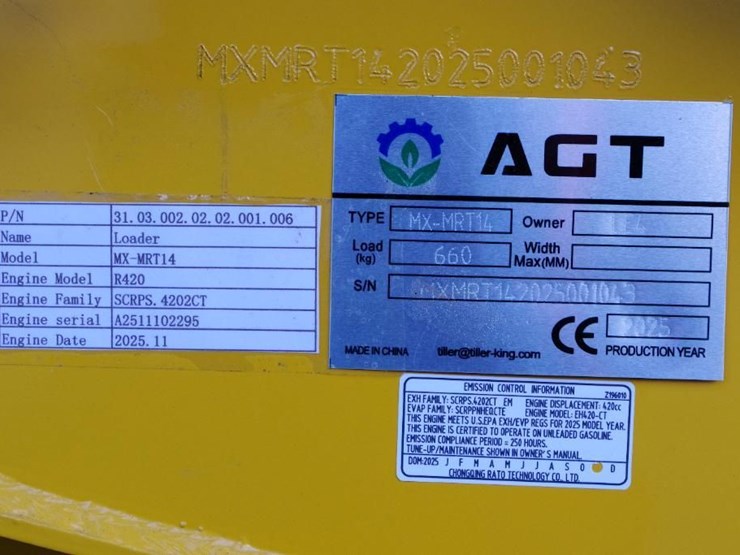 2025-agt-industrial-mx-mrt14-stand-on-mini-skid-steer-loader,-15hp-rato-gasoline-engine,-unused-image-2