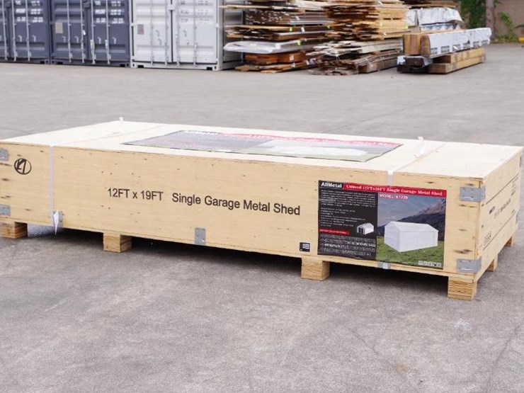 kj-12'-x-20'-heavy-duty-single-garage-metal-shed,-m/n-k1220,-unused-image-2