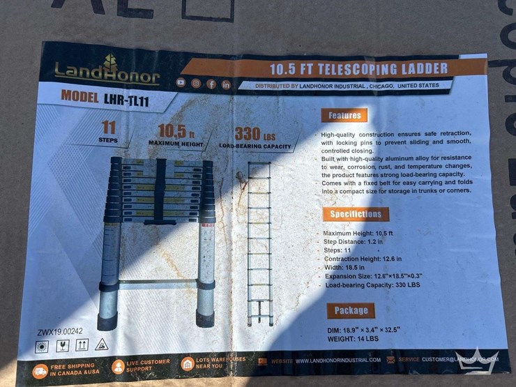 land-honor-10.5'-telescoping-ladder-image-1