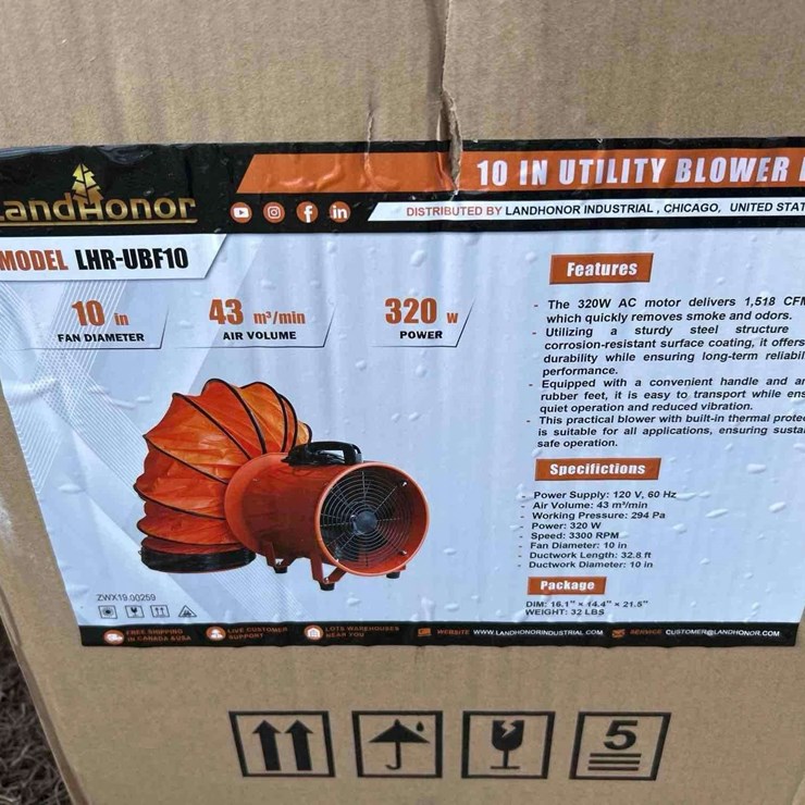 Land Honor 10" Utility Blower Fan