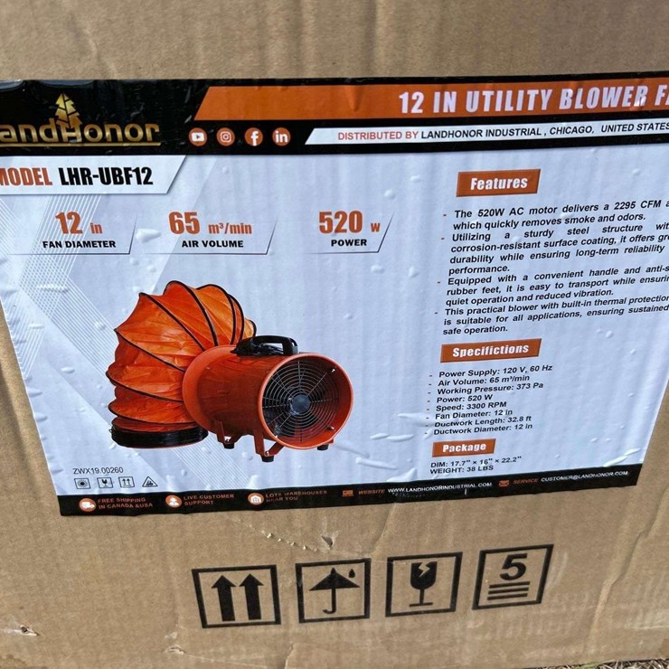 Land Honor 12" Utility Blower Fan