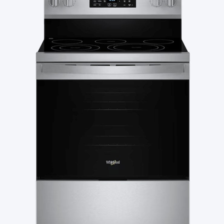 WHIRLPOOL Air Cooking Technology 30" Glass Top 5-Burners 5.3 Cu. Ft. Convection Oven Range, See Desc