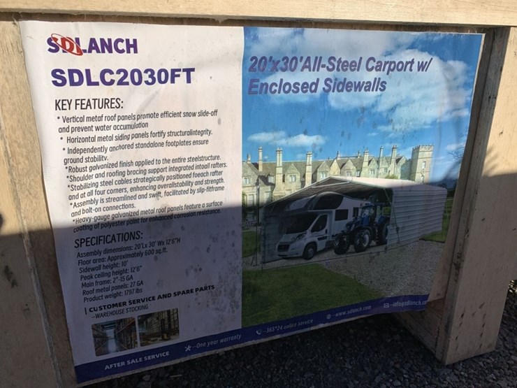 unused-2025-sd-lanch-20ft-x-30ft-steel-carport.-image-3