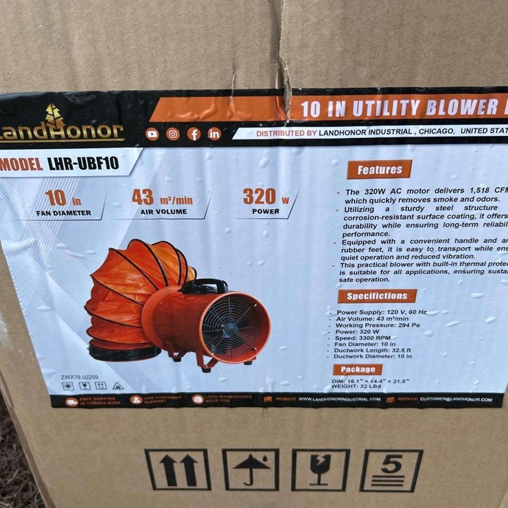 Land Honor 10" Utility Blower Fan