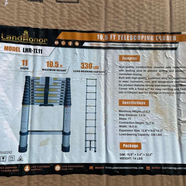 Land Honor 10.5' Telescoping Ladder