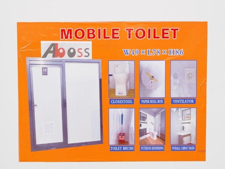 aboss 6.6'w-x-4.2'd-portable-restroom-w/-shower,-toilet,-sink-&-side-window,-unused-image-2