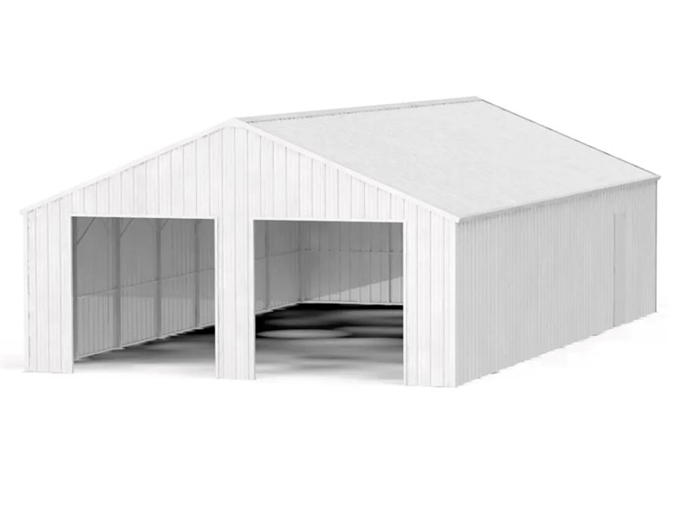 kj-heavy-duty-45'-x-25'-double-garage-steel-barn-shed-w/-side-door-entrance,-m/n-k4525,-unused-image-1