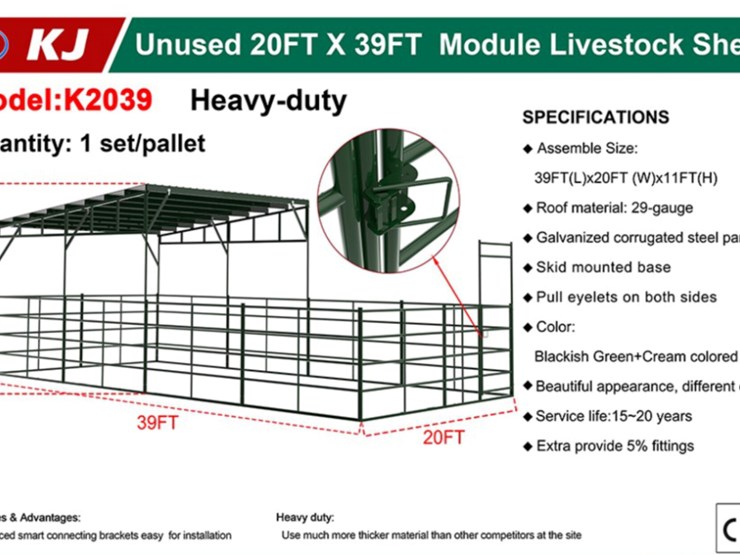 kj-20'-x-39'-module-livestock-shelter,-m/n-k2039,-unused-image-2