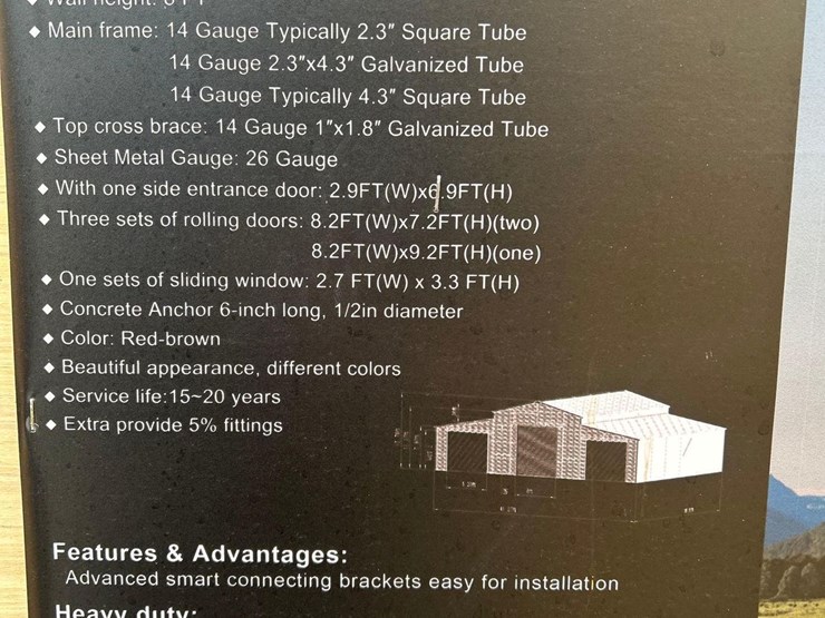 kj-heavy-duty-42'-x-30'-metal-storage-shed,-m/n-k4230g,-unused-image-5