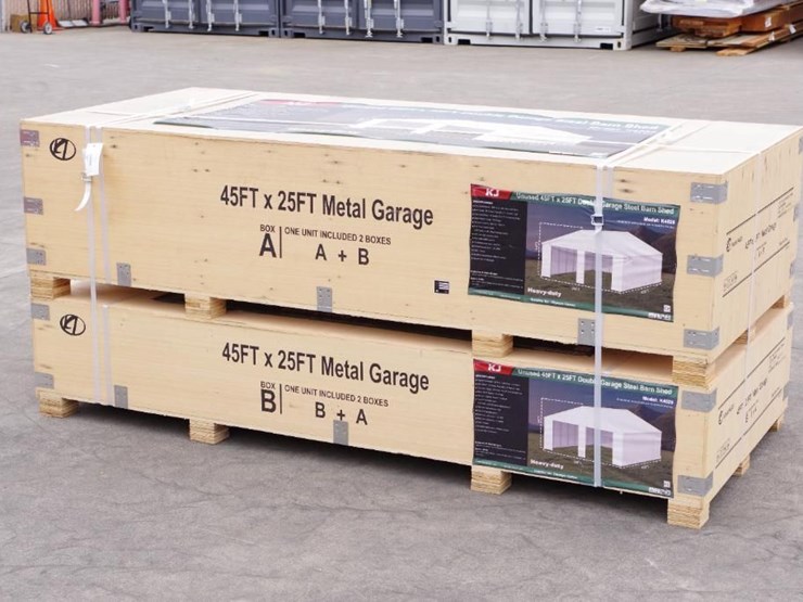 kj-heavy-duty-45'-x-25'-double-garage-steel-barn-shed-w/-side-door-entrance,-m/n-k4525,-unused-image-3