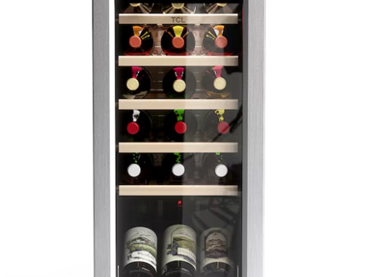tcl-13.6"w-18-bottle-freestanding-indoor-wine-cooler,-stainless-steel,-unused-image-1
