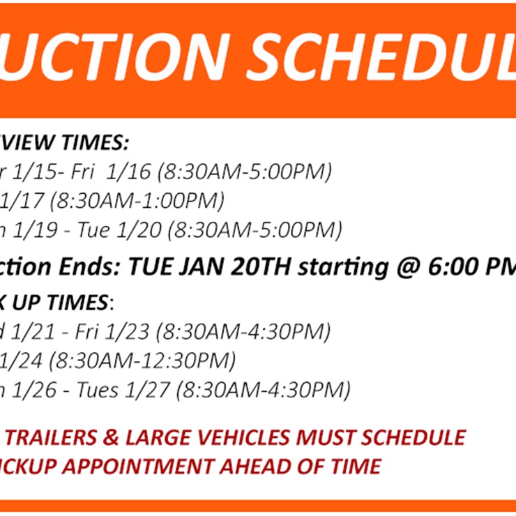 AUCTION SCHEDULE
