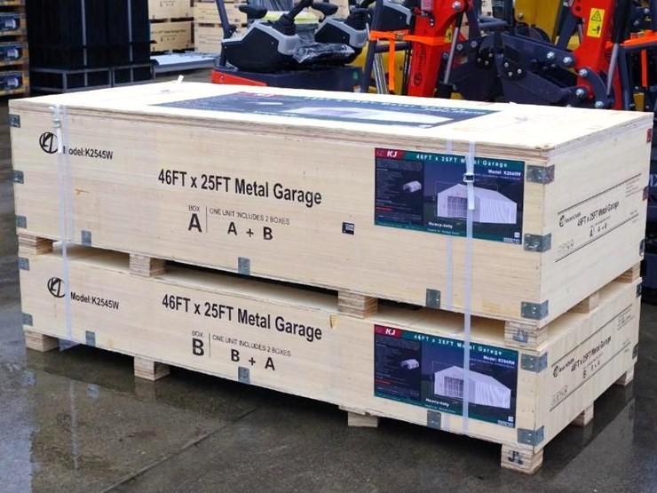 kj-heavy-duty-46'-x-25'-metal-garage,-m/n-k2545w,-unused-image-2