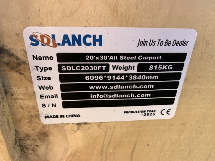 unused-2025-sd-lanch-20ft-x-30ft-steel-carport.-image-4