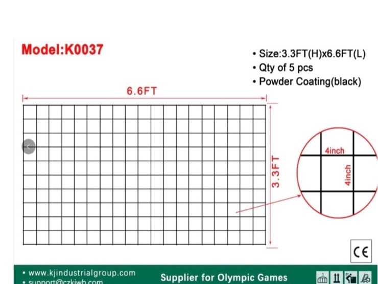 [5]-kj-3.3'-x-6.6'-powder-coated-wire-mesh,-m/n-k0037,-unused-image-1