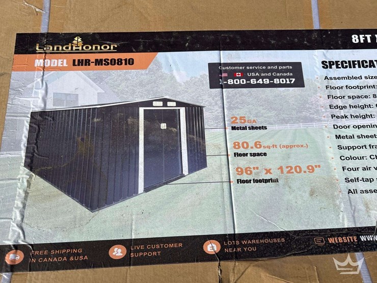 land-honor-8'x10'-galvanized-apex-roof-metal-shed-image-1
