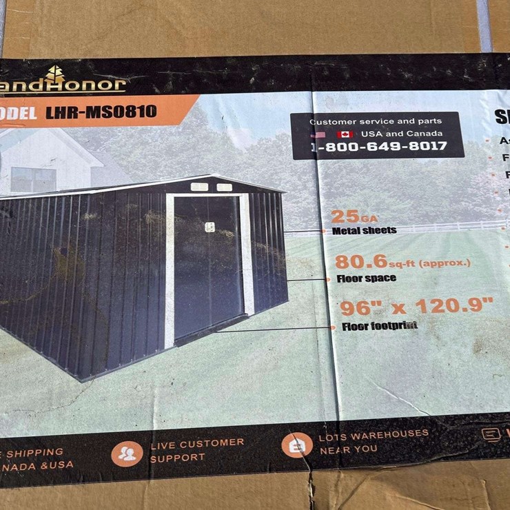 Land Honor 8'x10' Galvanized Apex Roof Metal Shed