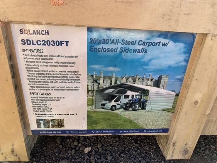 unused-2025-sd-lanch-20ft-x-30ft-steel-carport.-image-3