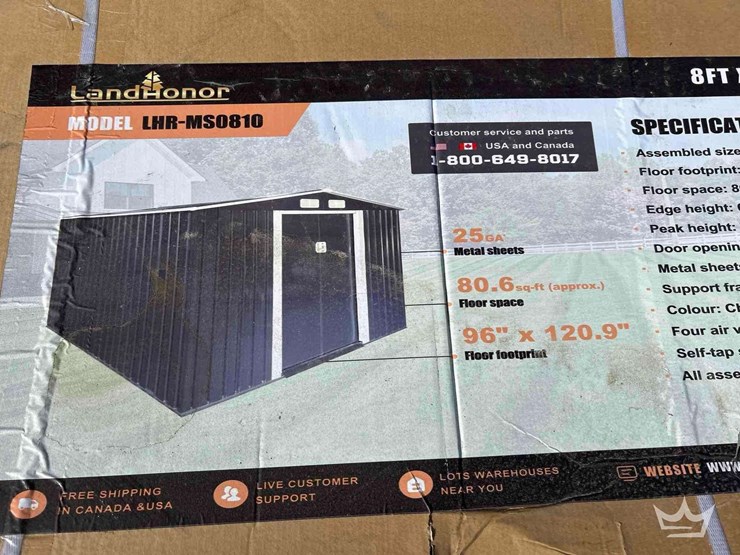 land-honor-8'x10'-galvanized-apex-roof-metal-shed-image-1