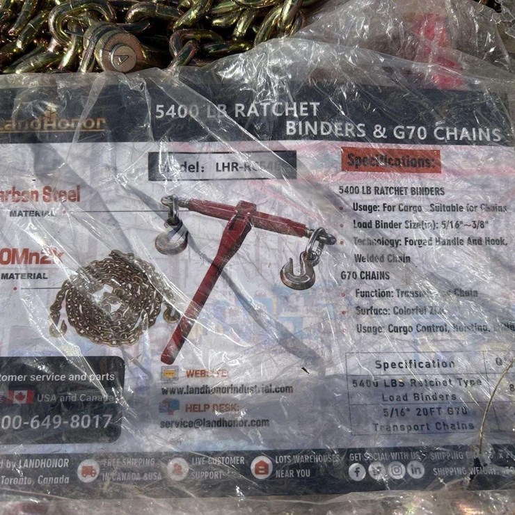Land Honor 5400lbs Ratchet Binders &amp; G70 Chains