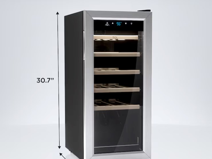 tcl-13.6"w-18-bottle-freestanding-indoor-wine-cooler,-stainless-steel,-unused-image-4
