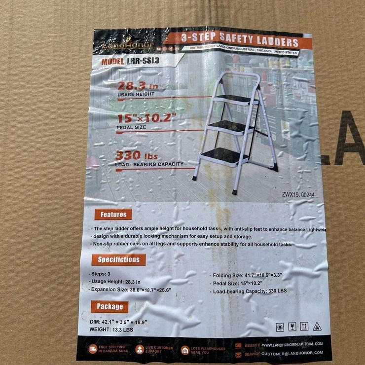 Land Honor 3-Step Safety Ladder
