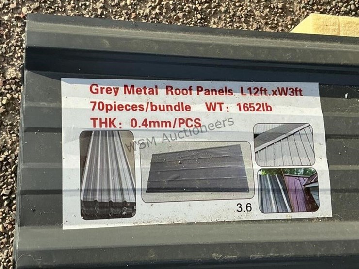 (70)-3ft-x-12ft-grey-metal-roof-panels,-image-3