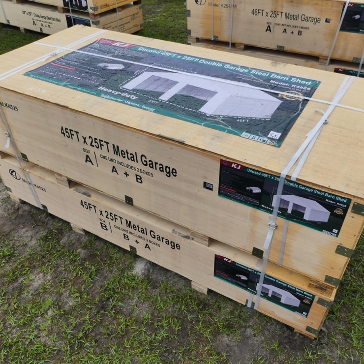 KJ K4525 45'x25' Double Garage Barn Shed