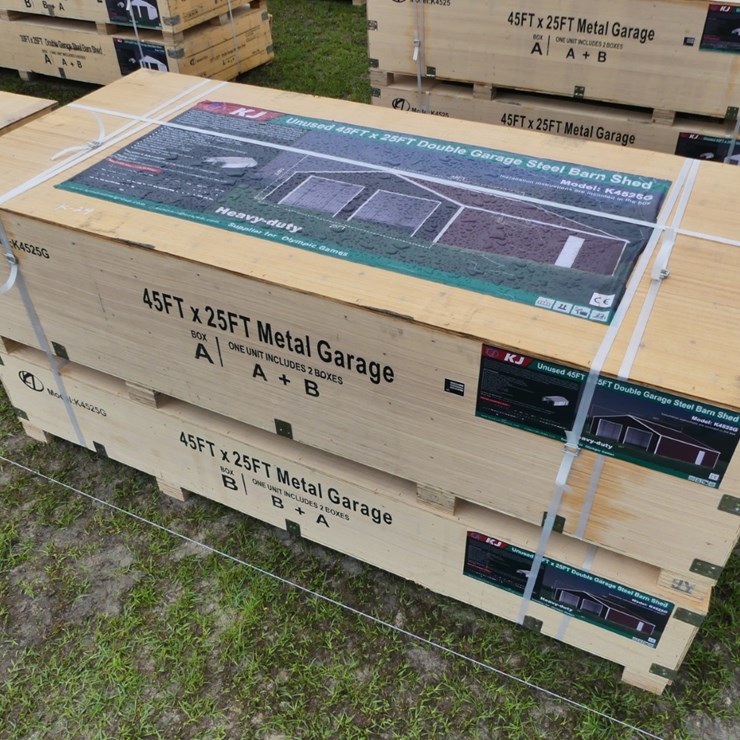 KJ K4525G 45'x25' Double Garage Barn Shed