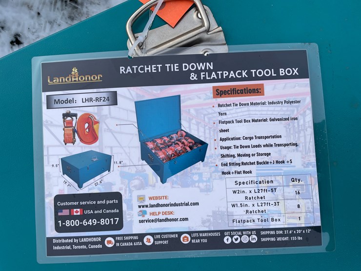 #1463-•-unused,-landhonor-ratchet-tie-down-&-flat-pack-tool-box-image-4
