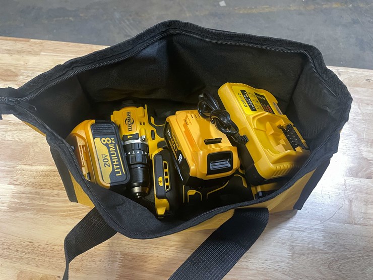 #2037-•-dewalt-compatible-20v-cordless-impact-driver-and-hammer-drill-with-(2)-8ah-batteries-and-battery-charger-in-carrying-case-(pr12)-image-1