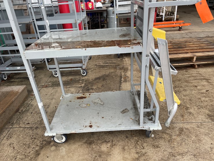 #1301-•-rolling-warehouse-rack-and-ladder-image-2