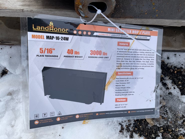 #1458-•-unused,-landhonor-mini-skidsteer-mount-plate---heavy-gauge-image-4