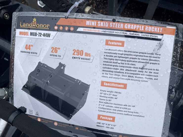 #1164-•-unused,-landhonor-mini-skidsteer-grapple-bucket-image-3