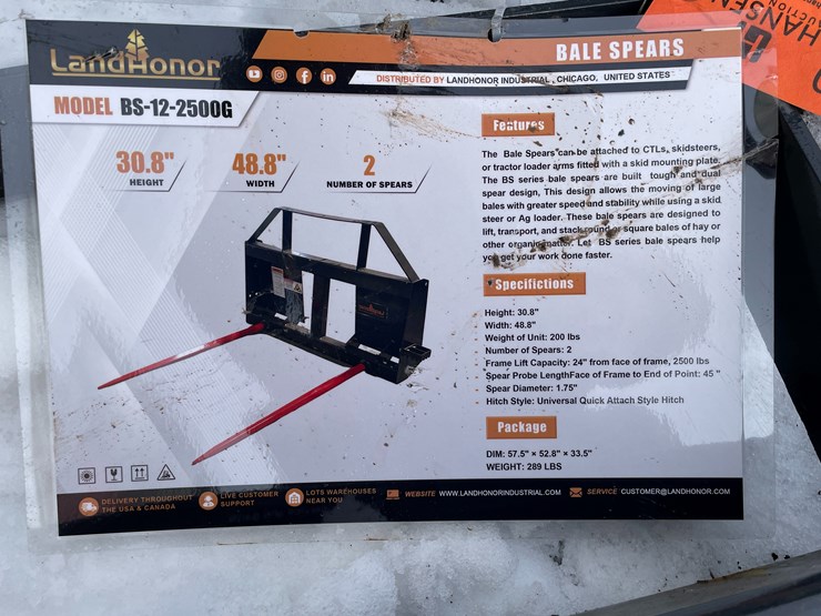 #1450-•-unused,-landhonor-skidsteer-bale-spear-image-4