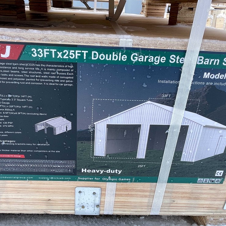 #4029 • 33' x 25' Double Garage Steel Barn (O10)