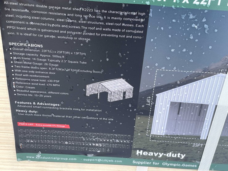 #4025-•-23'-x-22'-double-garage-metal-shed-(o10)-image-2