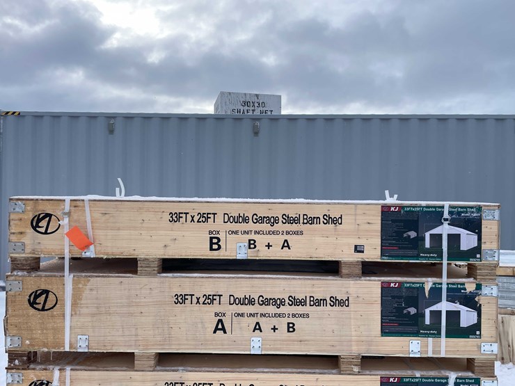 #4028-•-33'-x-25'-double-garage-steel-barn-(o10)-image-2