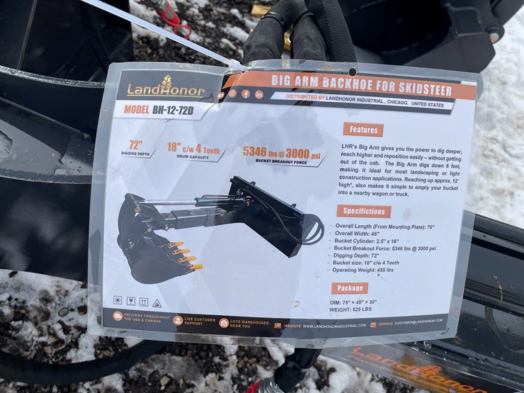 #1457-•-unused,-landhonor-big-arm-backhoe-for-skidsteer-image-4