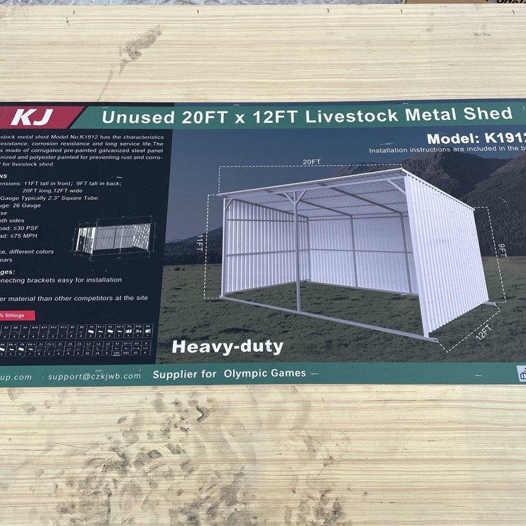 #4053 • 20' x 12' Livestock Metal Shed (O12)